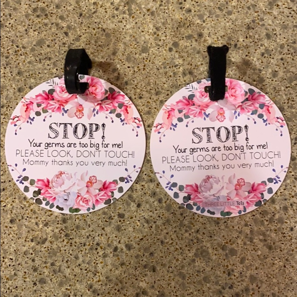 Reversible car seat/ stroller signs